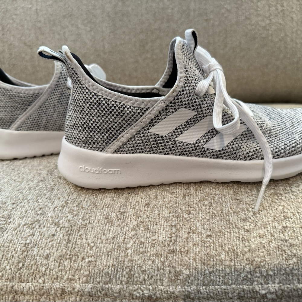 Gray and White Cloudfoam Sneakers